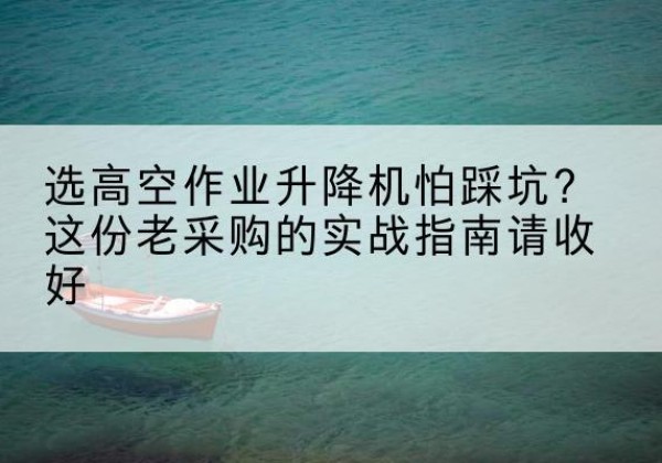 丽水高空作业升降机厂家推荐-选高空作业升降机怕踩坑？这份老采购的实战指南请收好