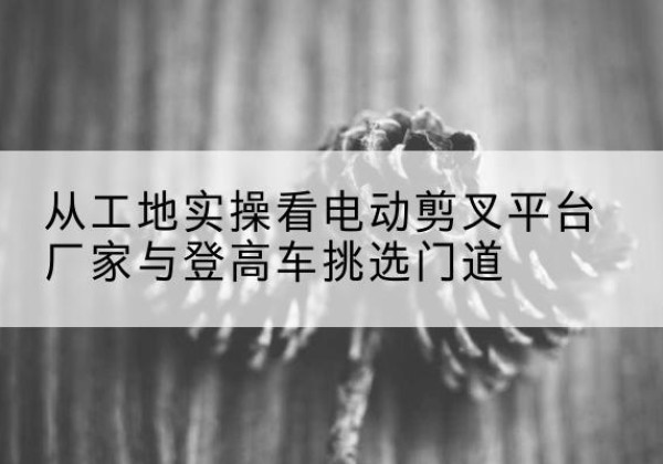 丽水电动剪叉升降平台厂家-从工地实操看电动剪叉平台厂家与登高车挑选门道